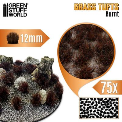 Static Grass Tufts 12 mm - Burnt Brown