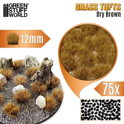 Static Grass Tufts 12 mm - Dry Brown