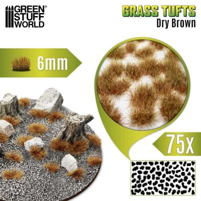 Static Grass Tufts 6 mm - Dry Brown