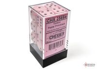 Opaque Pastel 16mm d6 Dice Blocks (12 Dice) Pink/black