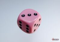 Opaque Pastel 16mm d6 Dice Blocks (12 Dice) Pink/black