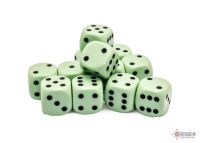 Opaque Pastel 16mm d6 Dice Blocks (12 Dice) Green/black