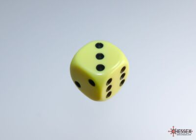 Opaque Pastel 12mm d6 Dice Blocks (36 Dice) Yellow/black