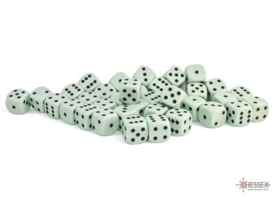 Opaque Pastel 12mm d6 Dice Blocks (36 Dice) Green/black