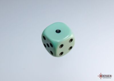 Opaque Pastel 12mm d6 Dice Blocks (36 Dice) Green/black