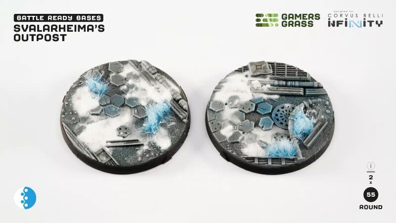 Svalarheima’s Outpost Bases Round 55mm (x2)