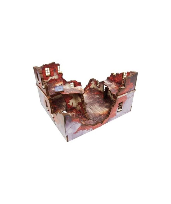 WW2 Normandy Ruined Large House 1 PREPAINTED