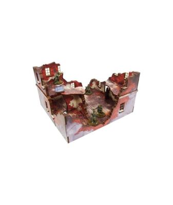 WW2 Normandy Ruined Large House 1 Prepainted