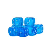 Sapphire D6 Dice 15mm (8)