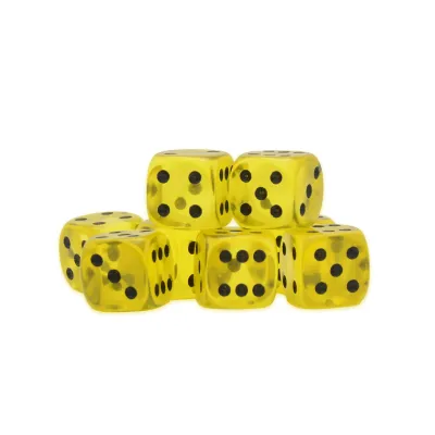 Yellow Citrine D6 Dice 15mm (8)