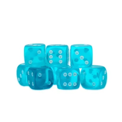 Blue Topaz D6 Dice 15mm (8)