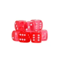 Ruby D6 Dice 15mm (8)