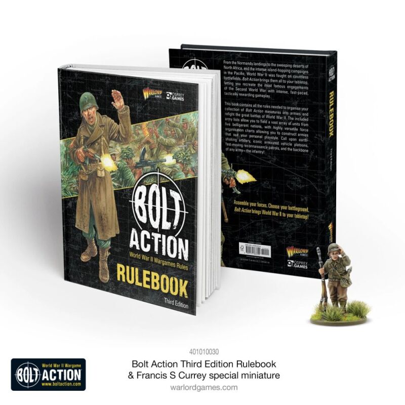 Rulebook Bolt Action 3. Edition (Englisch) + Francis S. Currey Special Miniature