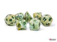 Chessex Marble Mega-hedral&trade; Green/dark green 7-Die Set