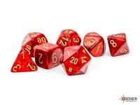 Chessex Marble Scarab Mega-hedral Scarlet/gold 7-Die Set