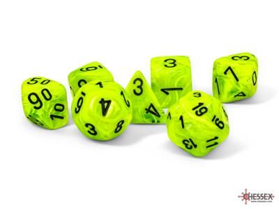 Chessex Vortex Mega-hedral Bright Green/black 7-Die Set