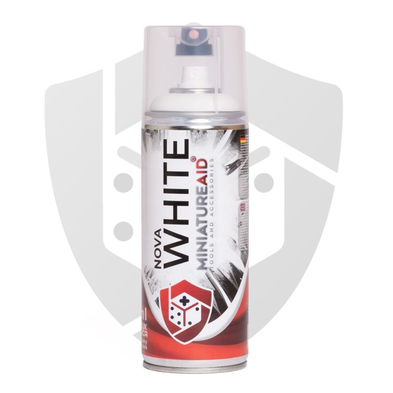 Nova White MiniatureAid Spray Dose von vorne