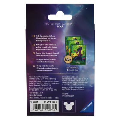 Lorcana Card Sleeves Scar (65 Sleeves)