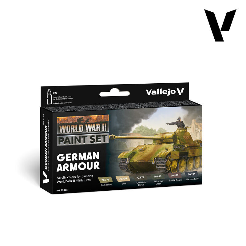 Model Color: WWII Paint Set German Armour (6 Farben) Verpackung