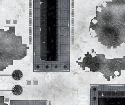 44"x60" Snowy Imperial Refinery mit Tragetasche