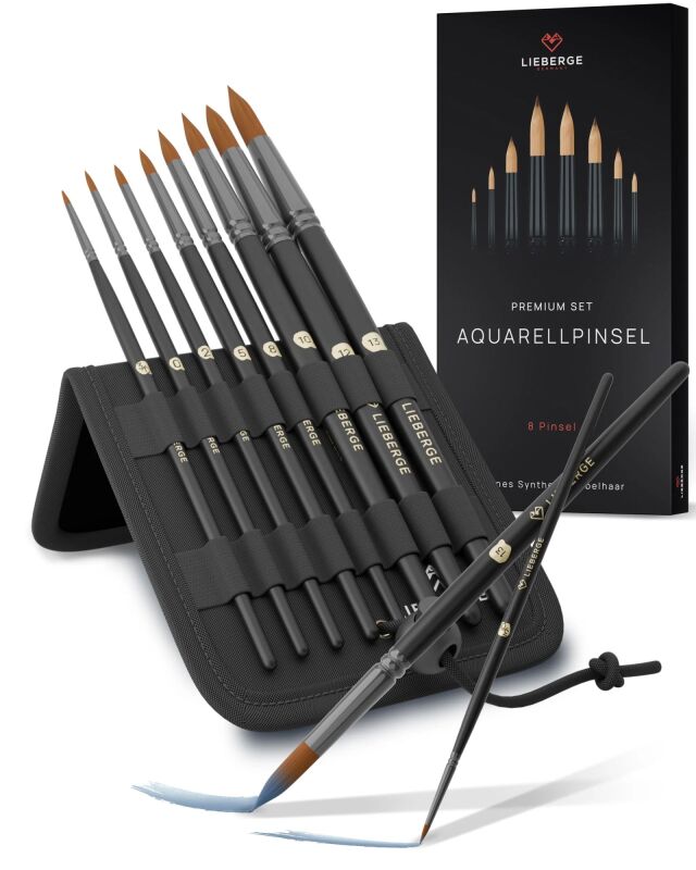 Lieberge Aquarellpinsel (8 Pinsel)