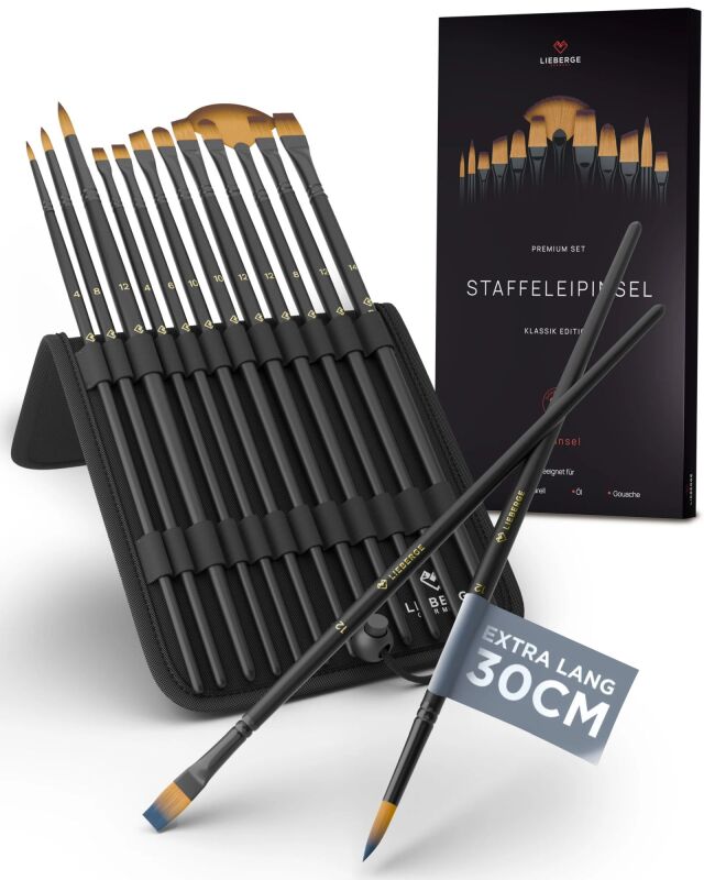 Lieberge Staffeleipinsel (12 Pinsel)