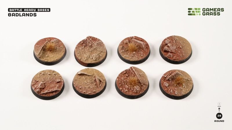 Badlands Bases Round 28mm (x8)