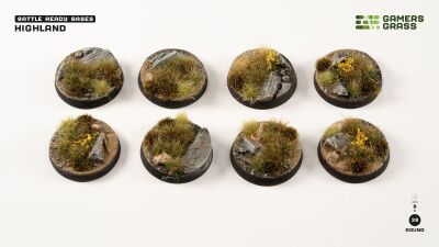 Highland Bases Round 28mm (x8)