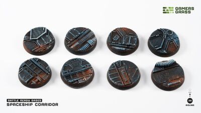 Spaceship Corridor Bases Round 28mm (x8)
