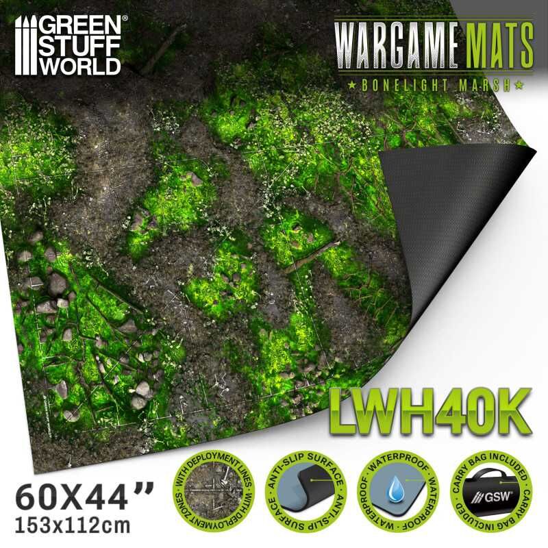 Boneblight Marsh Neoprenmatte 44x60 mit Aufstellungszonen Info
