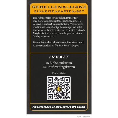 Star Wars: Legion &ndash; Rebellenallianz Einheitenkarten-Set