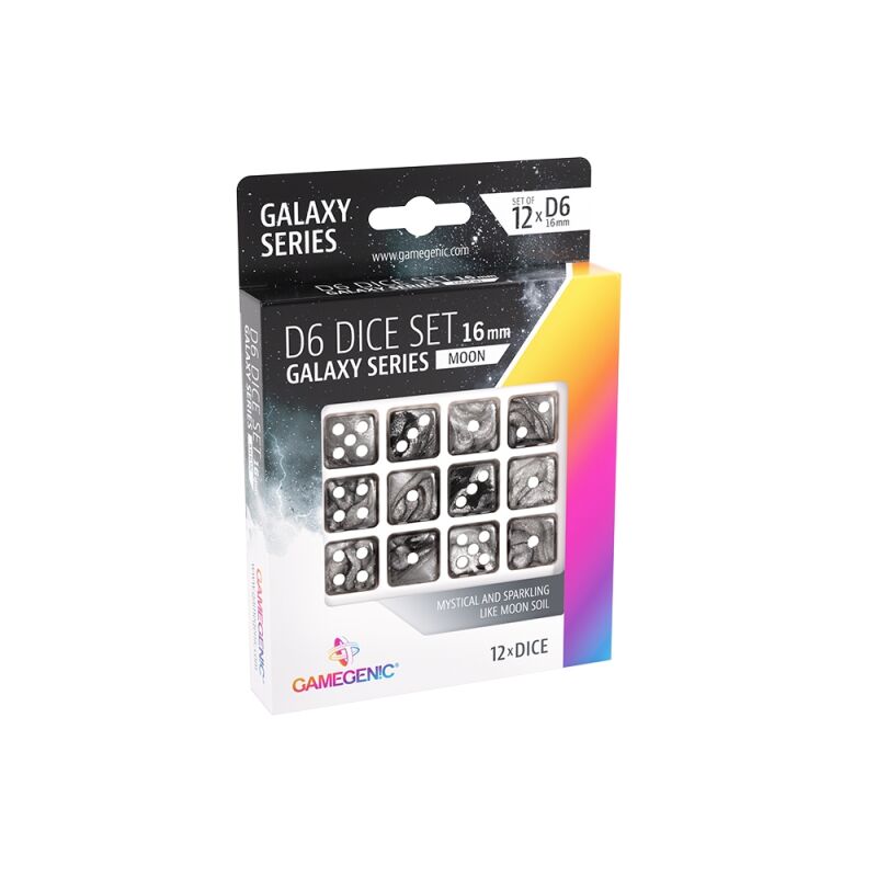 Galaxy Series - Moon - 16 mm D6 Würfel - Abgerundet (12)
