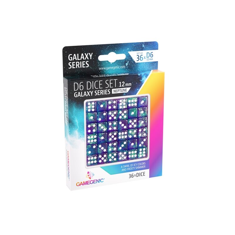 Galaxy Series - Neptune - 12 mm D6 Würfel - Abgerundet (36)