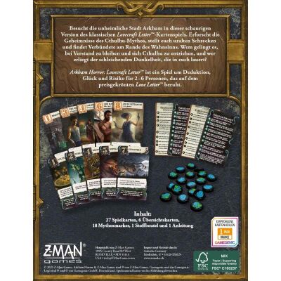 Arkham Horror: Lovecraft Letter R&uuml;ckseite