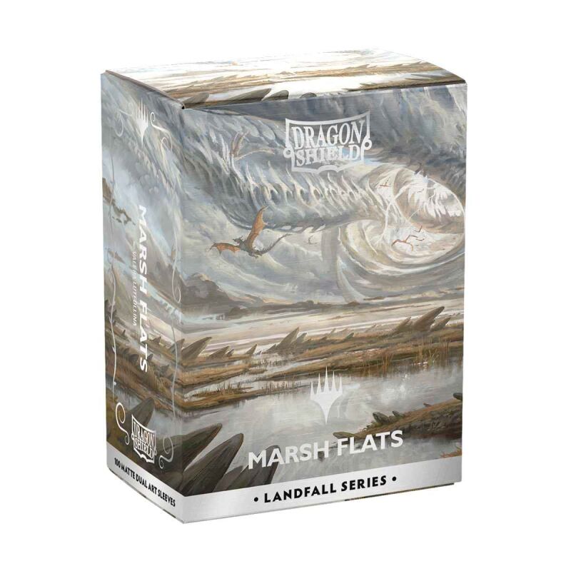 Dragon Shield Matte Dual Art Sleeves - MTG Landfall Series - Marsh Flats (100) Verpackung