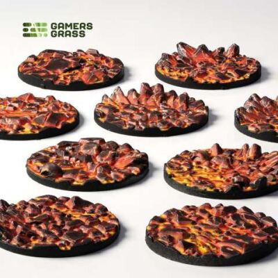 Molten Lava - Round 28mm (x10) Bases