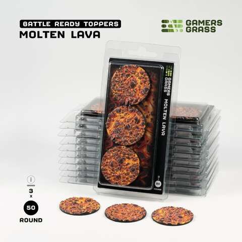 Molten Lava - Round 50mm (x3) Verpackung