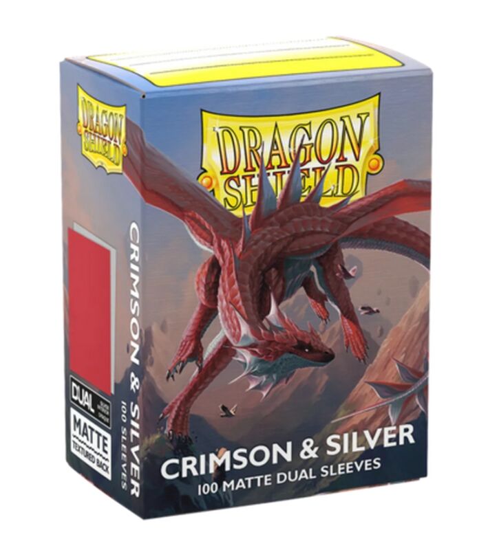 Dragon Shield Matte Dual Sleeves - Crimson & Silver (100)