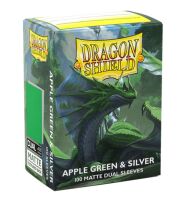 Dragon Shield Matte Dual Sleeves - Apple Green &amp; Silver (100)