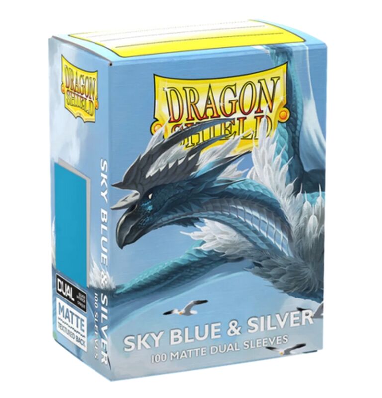 Dragon Shield Matte Dual Sleeves - Sky Blue & Silver (100)