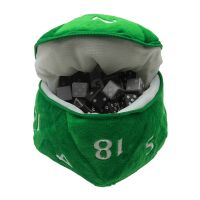 W20 Pl&uuml;schw&uuml;rfel Dice Bag - Gr&uuml;n