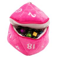 W20 Pl&uuml;schw&uuml;rfel Dice Bag - Pink
