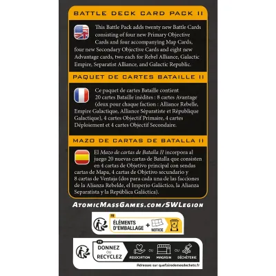 Star Wars: Legion &ndash; Battle Deck Card Pack II R&uuml;ckseite