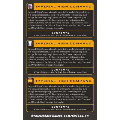 Star Wars: Legion &ndash; Imperial High Command R&uuml;ckseite