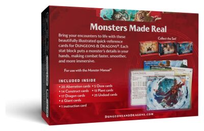 D&amp;D RPG Referenzkarten: Monster (Furchterregend und Wild) (Englisch)