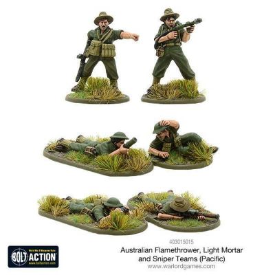 Australian Flamethrower Light mortar and Sniper teams