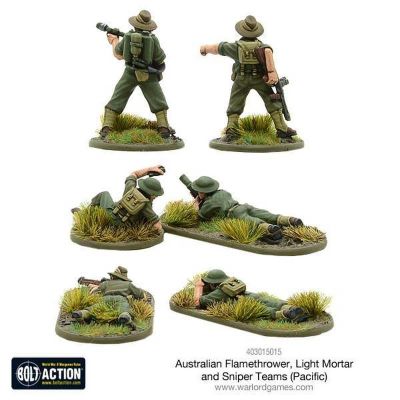 Australian Flamethrower Light mortar and Sniper teams