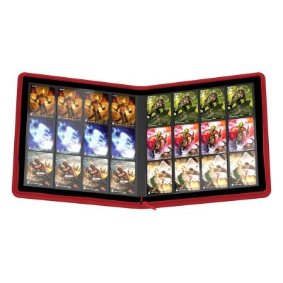 Ultimate Guard Zipfolio 480 - 24-Pocket XenoSkin Rot aufgeschlagen beispielkarten